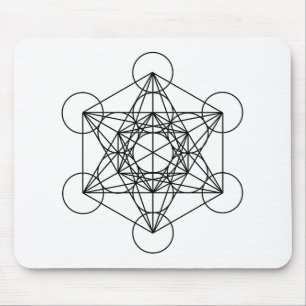Metatron's Cube (White) Mouse Mat