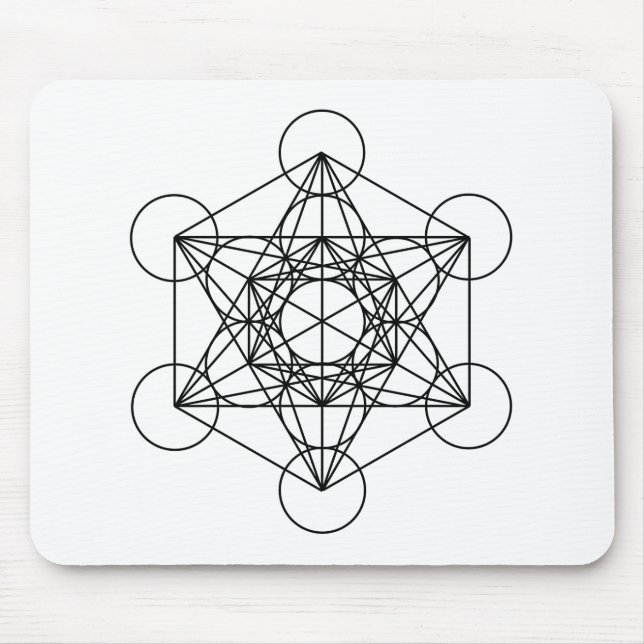 Metatron's Cube (White) Mouse Mat (Front)