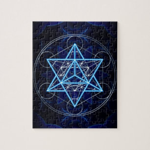 Metatrons dice - Merkaba - star tetrahedron Jigsaw Puzzle