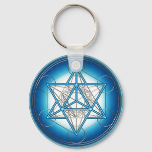 Metatrons dice - Merkaba - star tetrahedron Key Ring