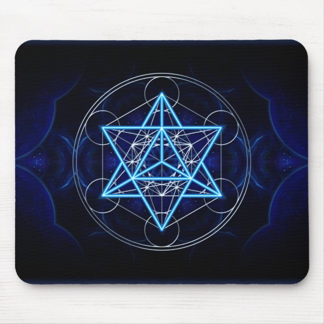 Metatrons dice - Merkaba - star tetrahedron Mouse Mat (Front)