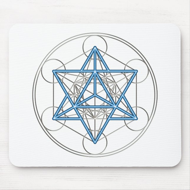 Metatrons dice - Merkaba - star tetrahedron Mouse Mat (Front)