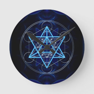 Metatrons dice - Merkaba - star tetrahedron Round Clock