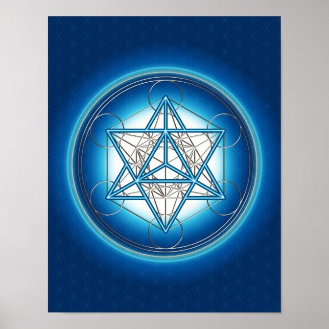 Metatrons Würfel -  Merkaba -  Blume des Lebens Poster (Front)