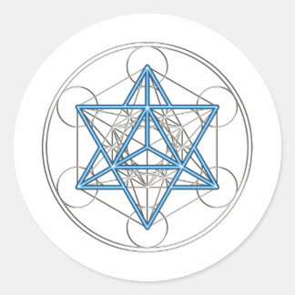 Metatrons Würfel — Merkaba — Stern Tetraeder Classic Round Sticker