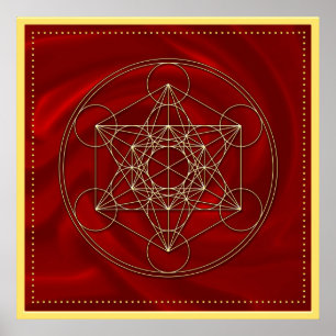 Metatrons Würfel - Merkaba - Stern Tetraeder Poster