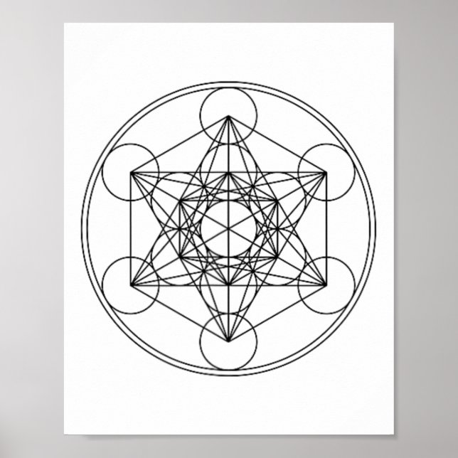 Metatronscube, Sacred Geometry, Platonic Solids, Y Poster (Front)