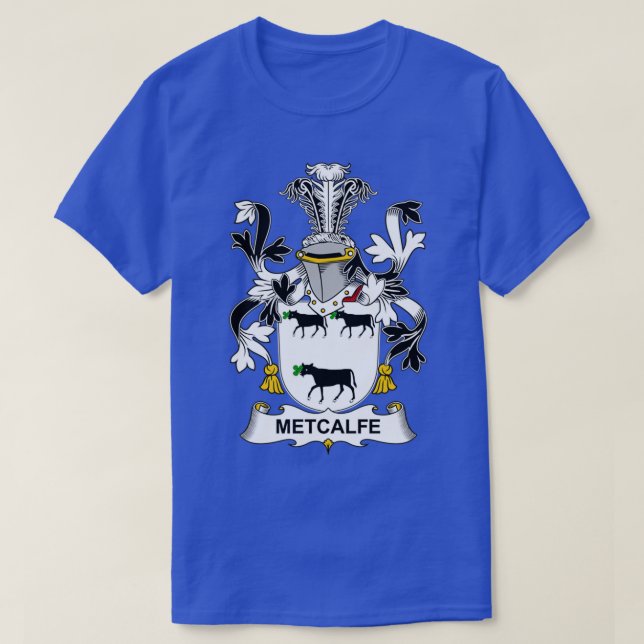 Metcalfe Coat of Arms Family Crest  T-Shirt (Design Front)