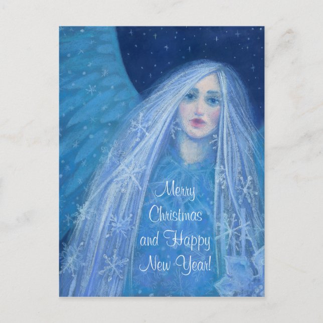Metelitsa Snow Girl Snegurochka Christmas Angel Holiday Postcard (Front)