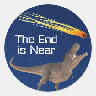 Meteor Dinosaur End Is Near Disaster Classic Round Sticker
