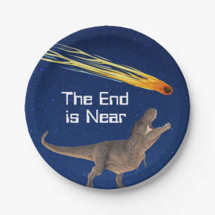 Meteor Dinosaur End Is Near Disaster Paper Plate
