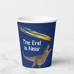 Meteor Dinosaur End Is Near Paper Cups