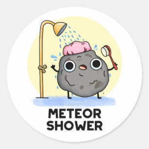Meteor Shower Funny Science Pun  Classic Round Sticker