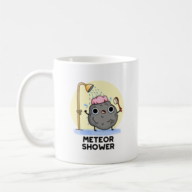 Meteor Shower Funny Science Pun  Coffee Mug (Left)