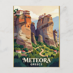 Meteora Greece Monasteries Travel ⛰️ Postcard