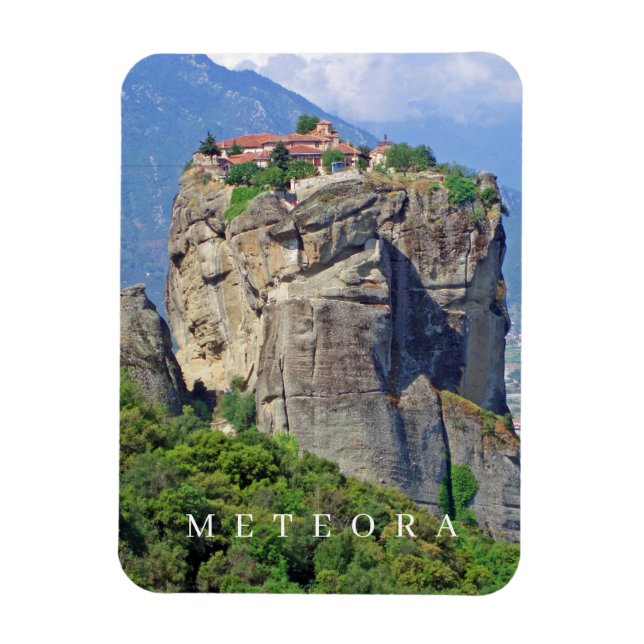 Meteora monastery view fridge magnet (Vertical)