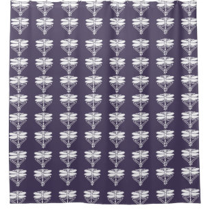 Meteorite Purple Arts and Crafts Dragonflies Shower Curtain