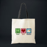 Meteorologist Peace Love Weather Tote Bag<br><div class="desc">Peace Love Weather - Cute Meteorology Gift. A cool meteorologist design for a weatherperson who likes rain or shine.</div>