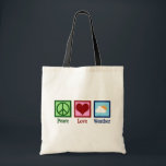 Meteorologist Peace Love Weather Tote Bag<br><div class="desc">Peace Love Weather - Cute Meteorology Gift. A cool meteorologist design for a weatherperson who likes rain or shine.</div>
