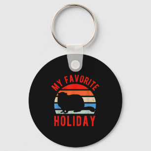 Meteorology Funny My Favorite Holiday Groundhog Da Key Ring
