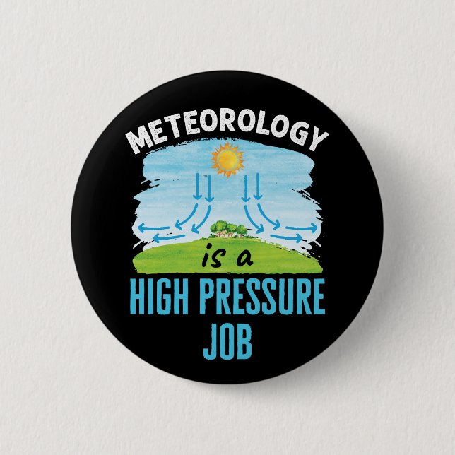 Meteorology Is a High Pressure Job Weather 6 Cm Round Badge (Front)