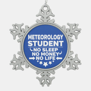Meteorology Student No Life or Money Snowflake Pewter Christmas Ornament