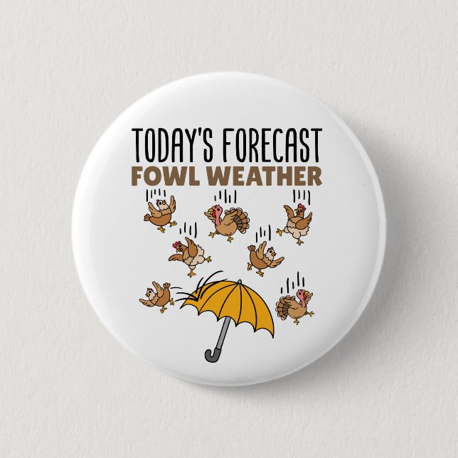 Meteorology Today's Forecast Fowl Weather 6 Cm Round Badge (Front)