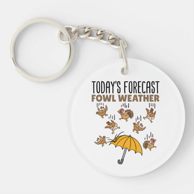 Meteorology Today's Forecast Fowl Weather Key Ring (Front)