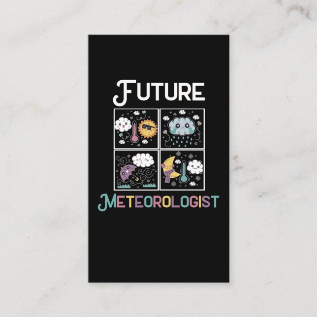 Meteorology Weatherman Kids Future Meteorologist Business Card (Front)