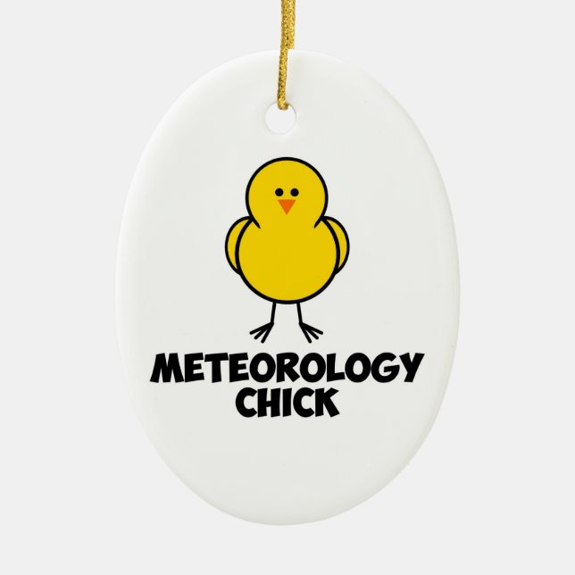 Meterology CHick Ceramic Tree Decoration (Front)