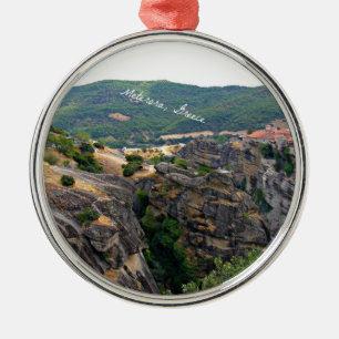 Meterora, Greece landscape Metal Tree Decoration