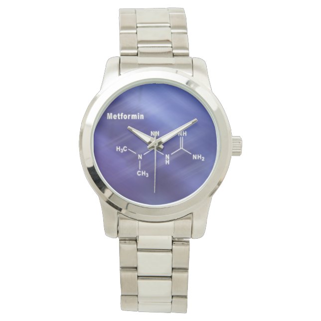 Metformin diabetes drug, Structural chemical formu Watch (Front)