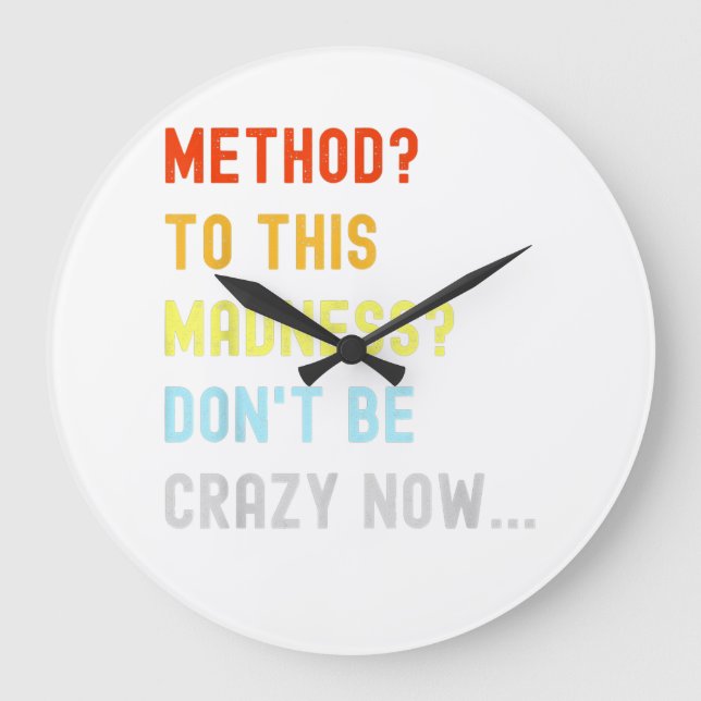 Method To Madness Engineer Mechanic Coder Large Clock (Front)