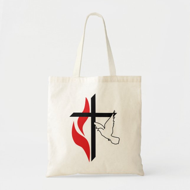 Methodist cross and Dove Tote Bag (Front)