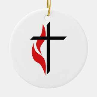 METHODIST CROSS CERAMIC TREE DECORATION