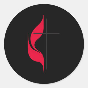 Methodist Cross Flag Christian Methodists Protesta Classic Round Sticker