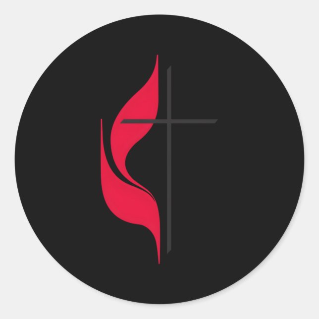 Methodist Cross Flag Christian Methodists Protesta Classic Round Sticker (Front)