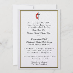 Methodist Military Wedding Invitation