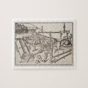 Methods of moving stone blocks, from 'Di Lucio Vit Jigsaw Puzzle