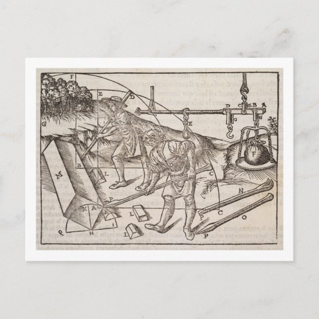 Methods of moving stone blocks, from 'Di Lucio Vit Postcard (Front)