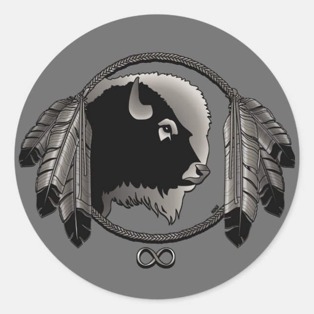Metis Art Stickers Native Spirit Buffalo Stickers (Front)