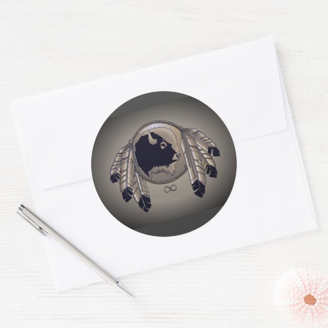 Metis Art Stickers Native Spirit Buffalo Stickers (Envelope)