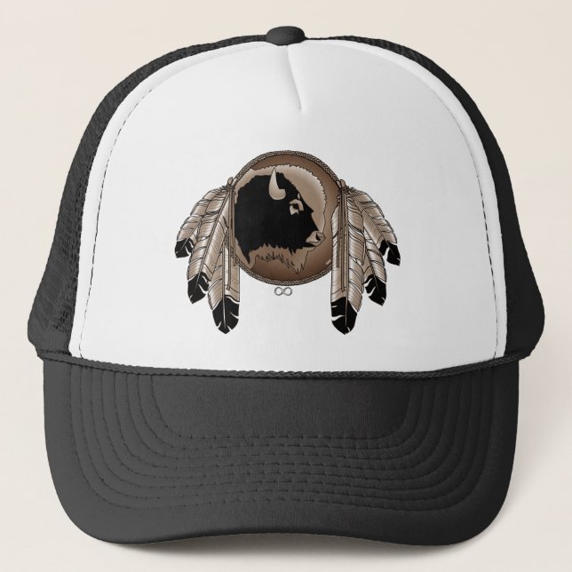 Metis First Nation Cap Buffalo Wildlife Cap (Front)