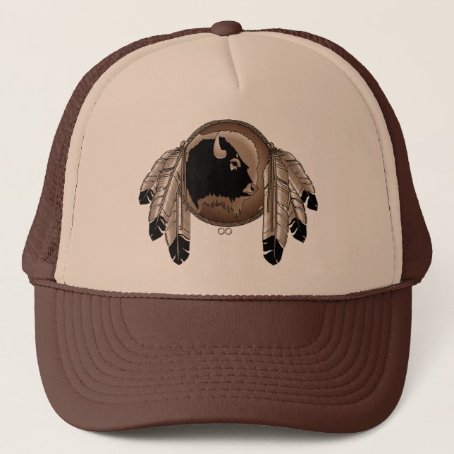Metis First Nation Cap Buffalo Wildlife Cap (Front)