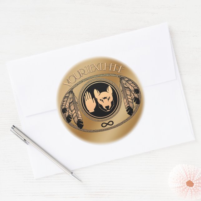 Metis Flag Art Stickers First Nations Wolf Gifts (Envelope)