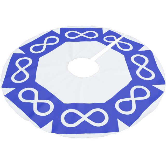 Metis Flag Christmas Tree Skirt First Nation Decor (Angled)