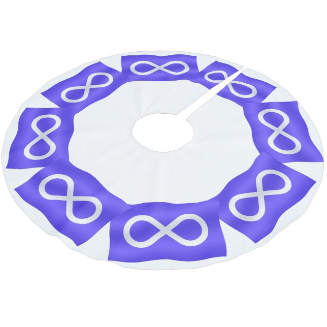 Metis Flag Christmas Tree Skirt First Nation Decor (Angled)