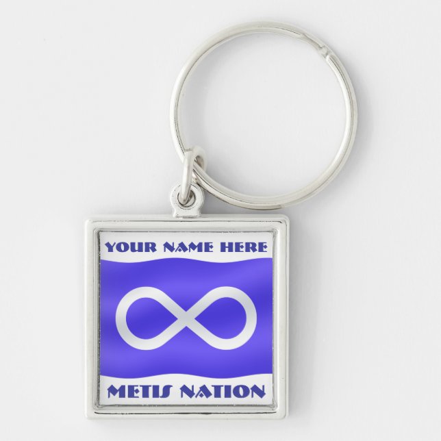 Metis Flag Keychain Personalised Metis Key Chain (Front)