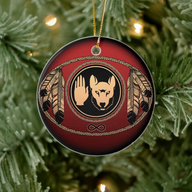 Metis Flag Ornament Personalised Tribal Decoration (Tree)