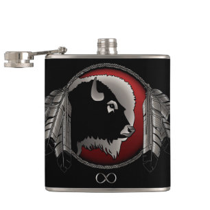 Metis Flask Custom Spirit Buffalo Metis Art Flask